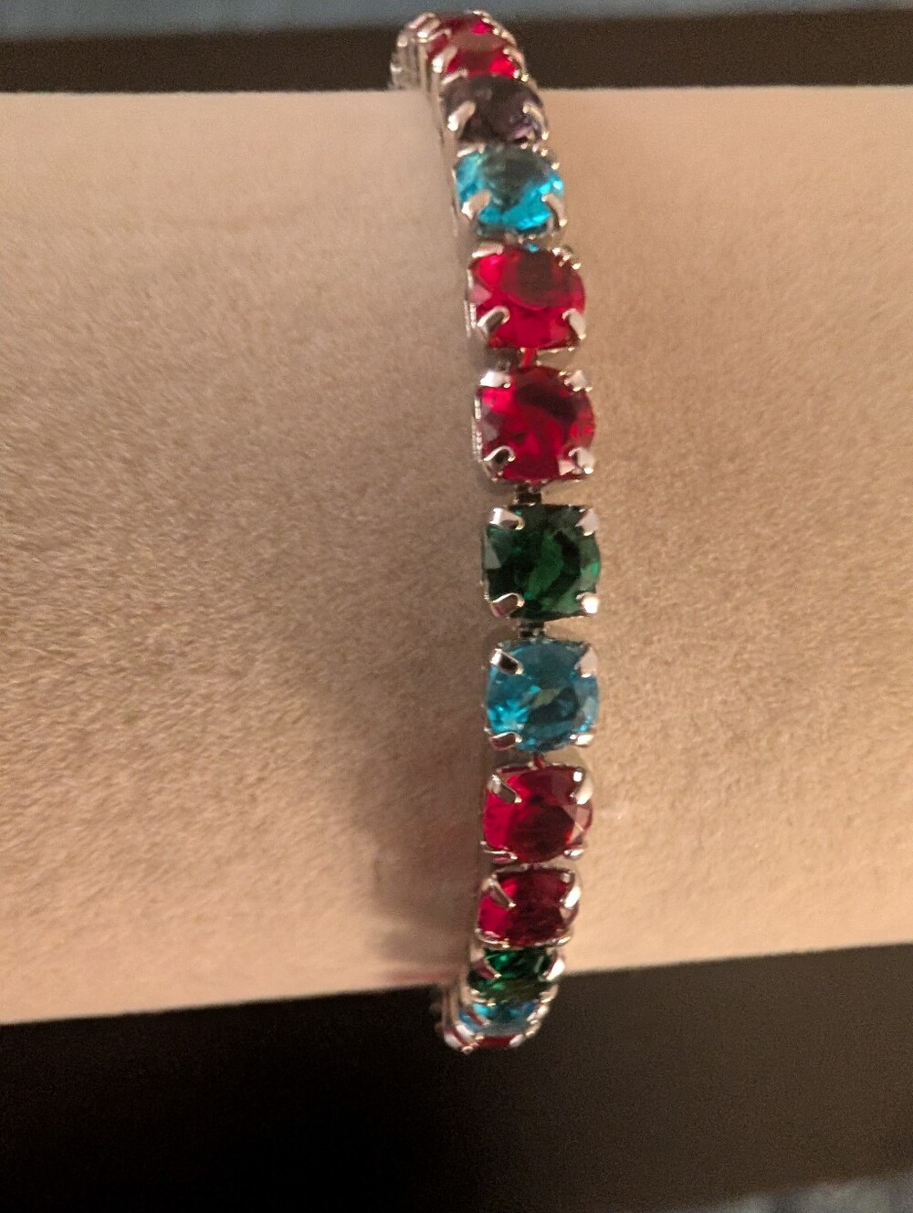 ๐ 2 (Two) - 7" Multicolor Rainbow Glass Crystal Tennis Bracelets ๐ - Picture 7 of 16